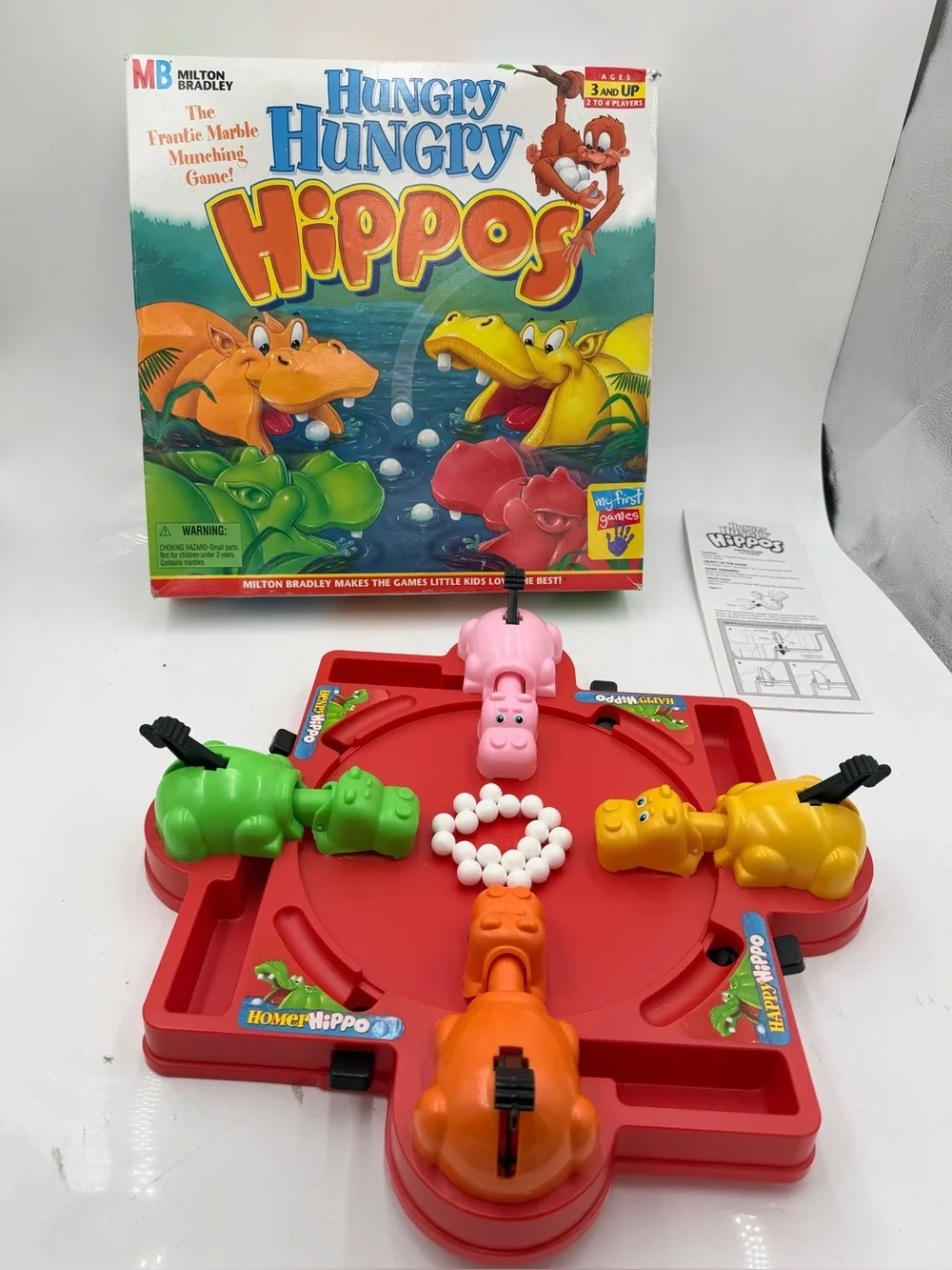 Vintage Hungry Hungry Hippos Milton Bradley 1994 Classic Kids Game - Complete,